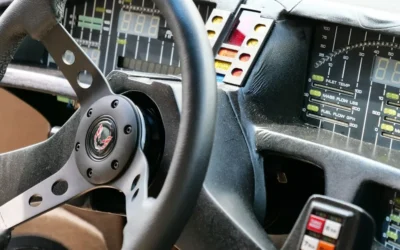 black steering wheel