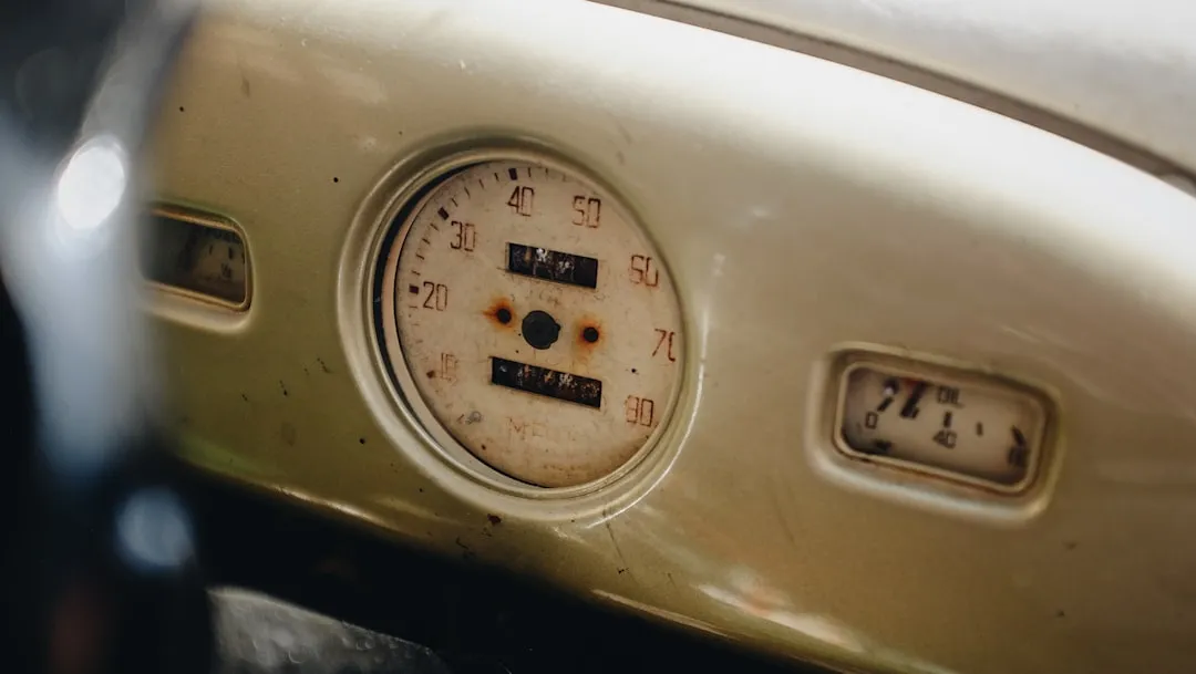 a close up of a speedometer on a car