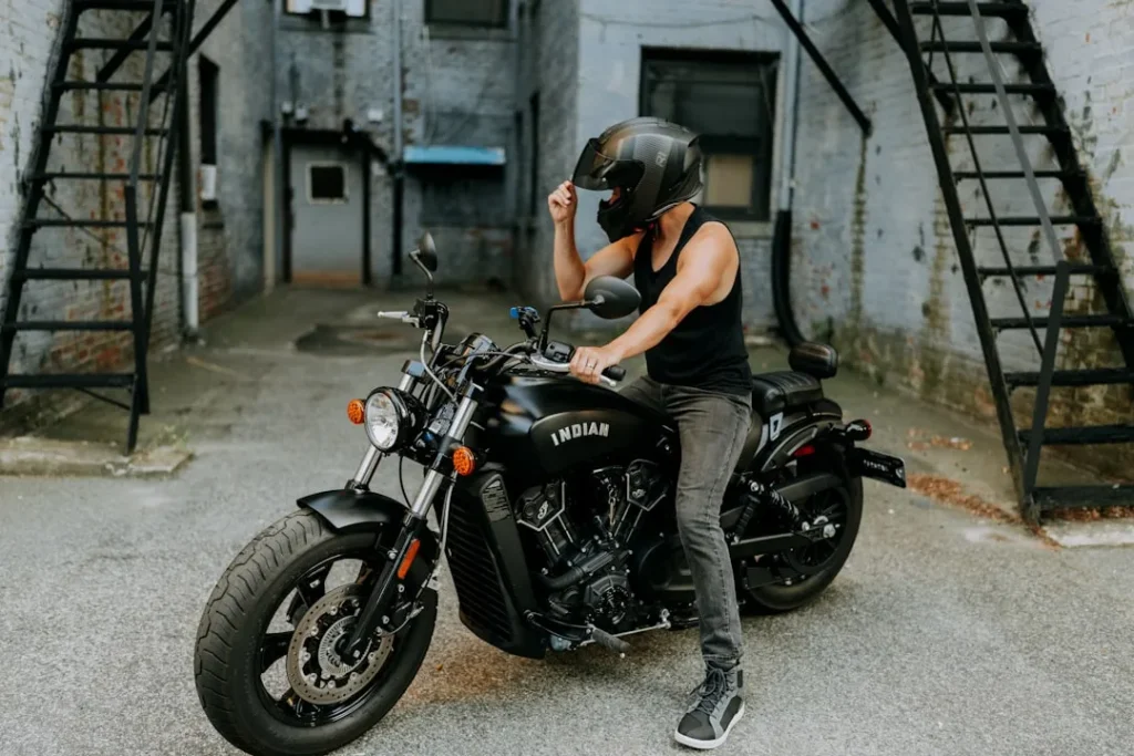 a person on a motorcycle