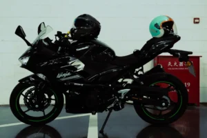 a motorcycle on display